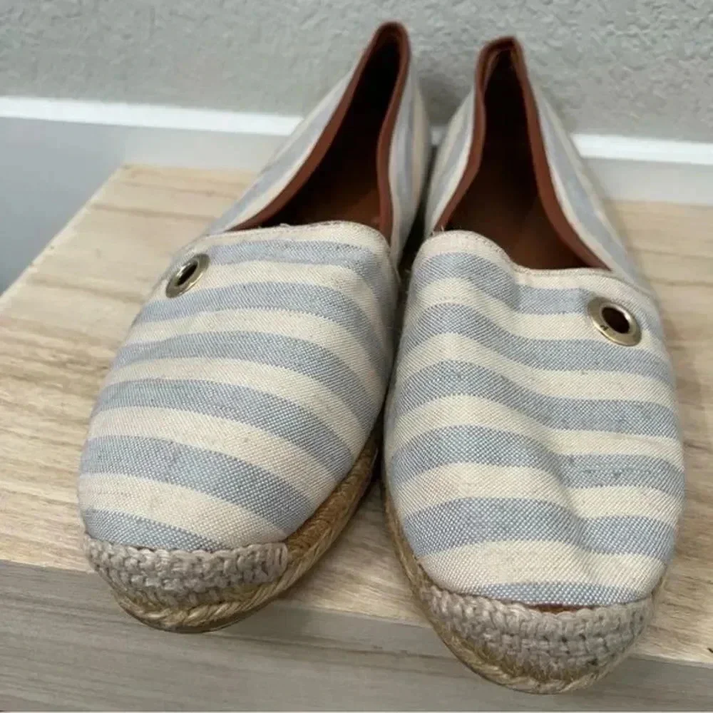 Hunter Adler Blue & White Stripe Espadrille Flats 40 / 9